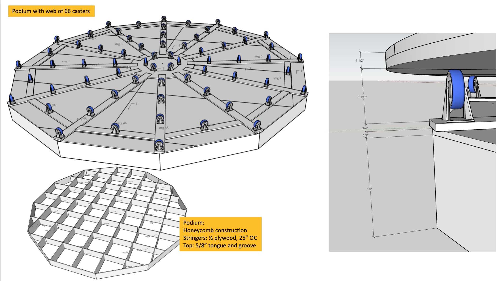 Podium base to raise the revolve deck to 18